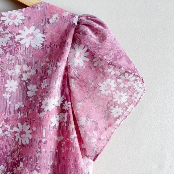 Vintage‎ 60’s Pink Floral Blouson Midi Dress, Size 6 - Picture 9 of 11